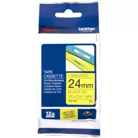   BROTHER Festékszalag TZe-651, Sárga alapon Fekete, Laminált, 24mm  0.94", 8 méter