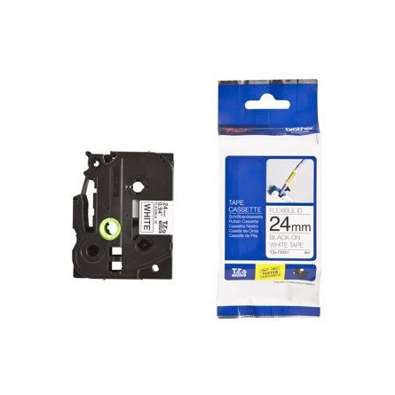 Brother TZEFX251 24mm fehér alapon fekete hajlékony laminált szalag festékszalag fehér-fekete