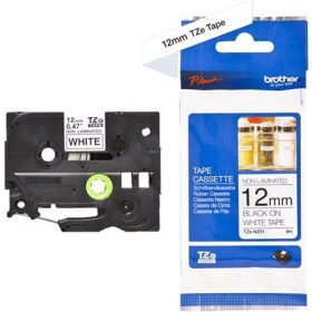   Brother TZEN231 BLACK ON WHITE ADHESIVE TAPE NON LAMINATED 12mm címketekercs