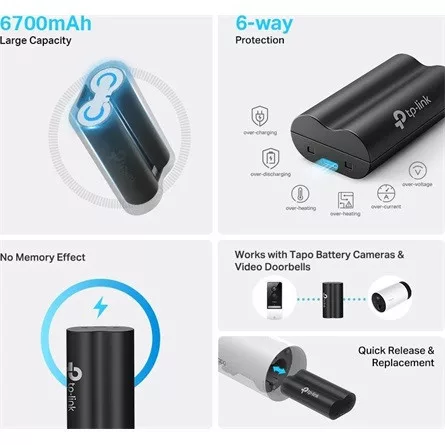 TP-LINK Akkumulátor Pack (TAPO kamerához és kaputelefonhoz), TAPO A100