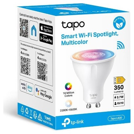 TP-LINK LED Izzó Wi-Fi-s GU10, váltakozó színekkel Spotlight, TAPO L630