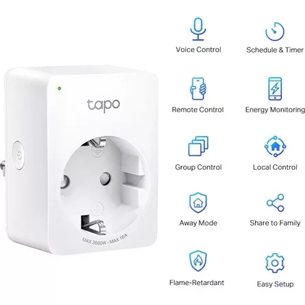 TP-Link Tapo P110 smart home 1db villásdugó CEE 7/3 (EU) smart plug fehér (2db)