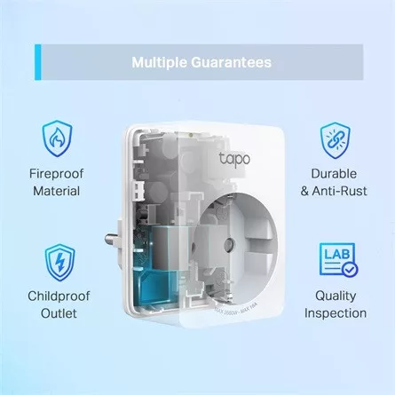 TP-Link Tapo P110 smart home 1db villásdugó CEE 7/3 (EU) smart plug fehér (2db)