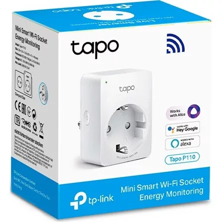 TP-Link Tapo P110 smart home 1db villásdugó CEE 7/3 (EU) smart plug fehér (2db)