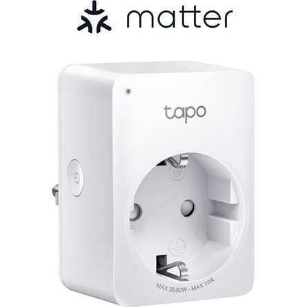 TP-Link Okos Dugalj - Tapo P110M (230V-16A; 2,4GHz WiFi; Távoli hozzáférés; Ütemezés; Távoli mód; Energia figyelés)