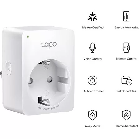 TP-LINK Okos Dugalj Wi-Fi-s Mini, Fogyasztás mérővel, TAPO P110M