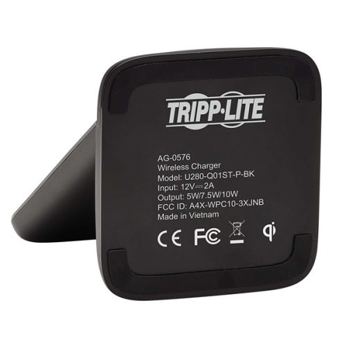 TRIPP-LITE TRIPP LITE vezeték nélküli töltő, 10W gyorstöltés, Apple és Samsung kompatibilis, fekete
