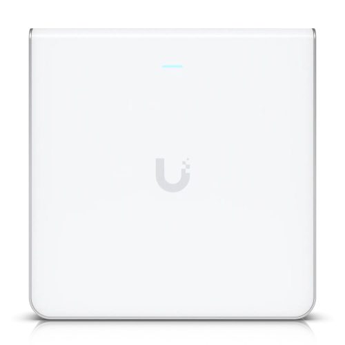 UBIQUITI U6 Enterprise In-Wall, 10 spatial streams, 115 m² (1,250 ft²) coverage, 600+ connected devices, Powered using PoE+/PoE++, (4) GbE ports with (1) PoE output, 2.5 GbE uplink.