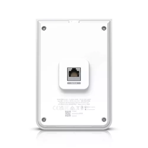 UBIQUITI UniFi6 In-Wall. Wall-mounted WiFi 6 access point with a built-in PoE switch.