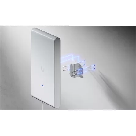 Ubiquiti U6-Mesh-Pro-EU Indoor/outdoor WiFi 6 AP with 4 spatial streams, an integrated super antenna, and a gigabit passthrough port