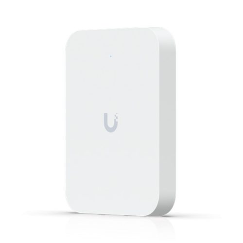 Ubiquiti UniFin U70IW Wall mounted WiFi 7 AP with 4 spatial streams and an integreated 2.5GbE PoE switch desined for hospitality enviorments
