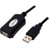 LogiLink USB-A 2.0 - USB-A 2.0 M/F adatkábel 5m fekete összefűzhető (repeater)