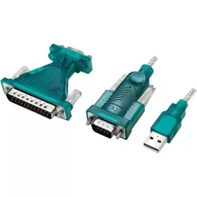  LogiLink USB 2.0 A -> 1db Serial RS-232 DB9 1db Serial RS-232 DB25 M/M adatkábel 1.3m kék