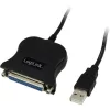 LogiLink USB-A 2.0 -> Parallel DB25 M/F adatkábel 1.5m fekete