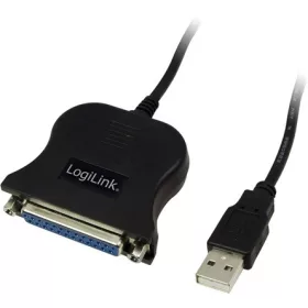   LogiLink USB-A 2.0 -> Parallel DB25 M/F adatkábel 1.5m fekete