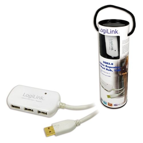 LogiLink USB LogiLink UA0108 USB2.0 4 portos külső hub aktív hosszabbító - 12m