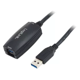   LogiLink USB-A 3.0 - USB-A 3.0 M/F adatkábel hosszabbító 5m fekete aktív repeater