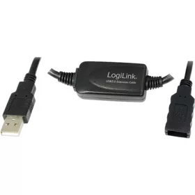   LogiLink USB-A 2.0 -> USB-A 2.0 M/F adatkábel hosszabbító 10m fekete