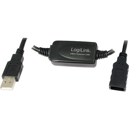 LogiLink USB-A 2.0 -> USB-A 2.0 M/F adatkábel hosszabbító 10m fekete
