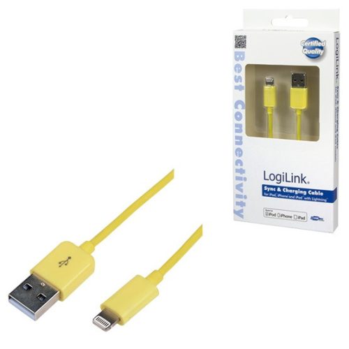 LogiLink MOBIL LogiLink UA0201 Apple® Lightning USB csatlakozó kábel - 1m - Sárga