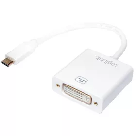 LogiLink USB-C 3.1 Gen1 -> DVI-I M/F adapter 0.14m fehér