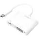LogiLink USB-C -> VGA USB-C PD M/F adapter 0.2m fehér
