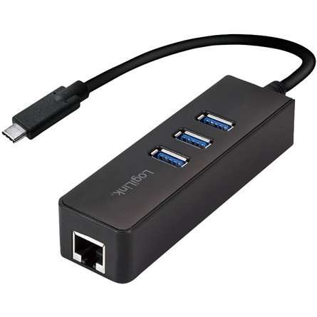 Logilink USB 3.2 Gen 1x1 USB-C? 3-Port Hub, with Gigabit Ethernet