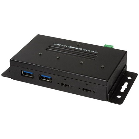 LogiLink UA0316 Industrial 4-portos USB-C USB3.0 hub fekete