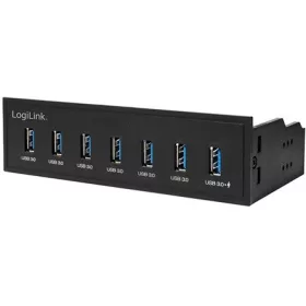   Delock UA0342 7-portos 5.25" USB3.0 hub fekete 1db töltőport