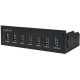 Delock UA0342 7-portos 5.25" USB3.0 hub fekete 1db töltőport