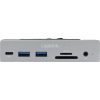 Delock UA0347 iMac Pro monitor mountable 3-portos USB-C USB3.0 hub szürke SD(HC/XC), microSD(HC/XC)