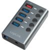 LogiLink UA0386 5-portos USB3.0 hub szürke (külön kapcsolható)