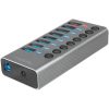 LogiLink UA0387 8-portos USB3.0 hub szürke (külön kapcsolható)