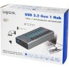 LogiLink UA0387 8-portos USB3.0 hub szürke (külön kapcsolható)