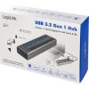 LogiLink UA0388 10-portos USB3.0 hub szürke (külön kapcsolható)