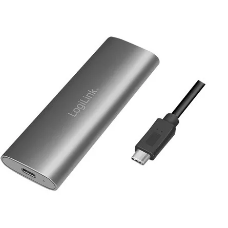 Logilink USB 3.2 Gen 2x1 ház M.2 NVMe (PCIe) és SATA (NGFF) SSD-khez, ezüst