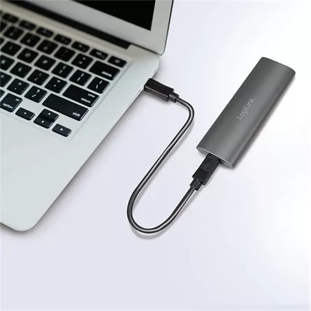 Logilink USB 3.2 Gen 2x1 ház M.2 NVMe (PCIe) és SATA (NGFF) SSD-khez, ezüst