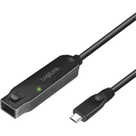   Logilink USB 3.2 Gen2 kábel, USB-C/M-USB-C/F, erősítő, fekete, 5 m