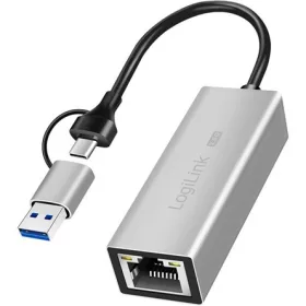   Logilink USB-A/-C   2,5G Ethernet hálózati adapter, szürke