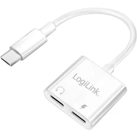   Logilink USB-C adapter PD töltőporttal, 2x USB-C, max. 60 W, fehér