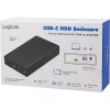 LogiLink 2.5/3.5" SATA3 USB-C Thunderbolt külső ház fekete
