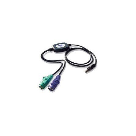 Aten USB-A 2.0 -> 2db PS/2 M/F adapter hosszabbító 0.9m