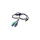 Aten USB-A 2.0 -> 2db PS/2 M/F adapter hosszabbító 0.9m