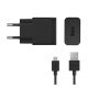 SONY hálózati töltő USB aljzat 15W, PD gyorstöltő 3.0 + UCB20 Type-C kábel, FEKETE