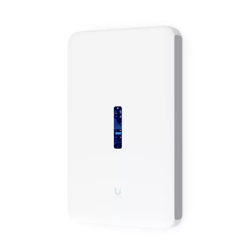Ubiquiti All-in-one internet gateway, WiFi access point, and UniFi Console with an abundance of PoE ports.