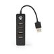 Nedis UHUBU2420BK 4 portos USB2.0 HUB