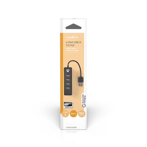 Nedis UHUBU2420BK 4 portos USB2.0 HUB