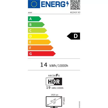 ACER Mon Acer 23,8" Nitro KG241YX3BIP - LED VA - 200 Hz |2 év garancia|