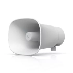   Ubiquiti UP-AI-Horn-Speaker-W All-weather PoE 120 dB horn speaker with advanced AI alert functionality and versatile wall, corner, and pole mounting options