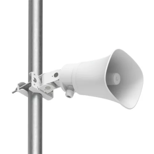 Ubiquiti UP-AI-Horn-Speaker-W All-weather PoE 120 dB horn speaker with advanced AI alert functionality and versatile wall, corner, and pole mounting options